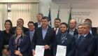 Governador de Mato Grosso do Sul, Eduardo Riedel e Governador Regional de Tarapacá  no Chile, José Miguel Carvajal