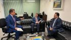 Eduardo Riedel e o senador Nelsinho Trad visitam o relator da reforma, Eduardo Braga