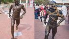 Estátua de Daniel Alves foi vandalizada em Juazeiro
