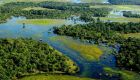 Vista aérea do Pantanal, a maior planície inundada do mundo; bioma é reconhecido pela Unesco como Patrimônio da Humanidade -  