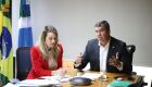 Governador Eduardo Riedel e a procuradora-geral do Estado, Ana Carolina Ali Garcia