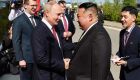 Presidente Vladimir Putin da Alemanha e o ditador da Coreia do Norte, Kim Jong-Un