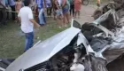 Carro da professora ficou destruído