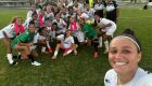 Comemoração das jogadores rolou até selfie