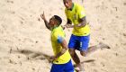 Rodrigo comemora gol do Brasil sobre El Salvador na Copa do Mundo de futebol de areia