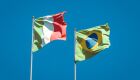 Bandeira da Itália e do Brasil