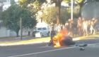 Moto ficou destruída