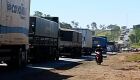 Fila de carros que se formou após o acidente