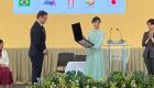 Alteza Imperial, princesa Kako recebe homenagem do vereador André Salineiro em nome da Câmara Municipal