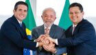 Hugo Motta, Lula e Davi Alcolumbre