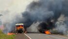 Foto mostra dimensão do incêndio