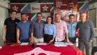 Parlamentares em coletiva na sede do PT