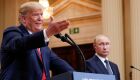Donald Trump, presidente dos Estados Unidos, em entrevista coletiva com presidente da Rússia, Vladimir Putin, em Helsinque, em 2018