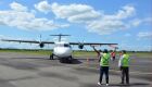 Operação de avião comercial na pista do aeroporto de Feira de Santana, na Bahia