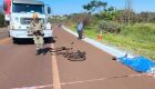Ciclista morreu ainda no local