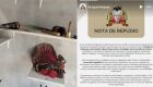 Nota de repúdio e local quebrado