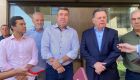 Deputado Federal, Beto Pereira; Deputado Federal, Geraldo Rezende; Governador Eduardo Riedel; presidente nacional do PSDB, Marconi Perilo; ex-governador Reinaldo Azambuja