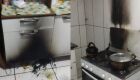 Fogo atingiu alguns móveis da cozinha