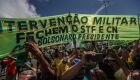 Um dos atos em frente ao Quartel General do Exército em Brasília -