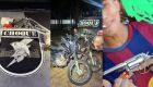 Arma, motos e drogas apreendidas - 