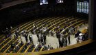 Plen&aacute;rio da C&acirc;mara dos Deputados durante vota&ccedil;&atilde;o do projeto de lei Antifac&ccedil;&atilde;o