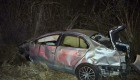 Carro ficou bastante destru&iacute;do no acidente