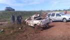 Hilux ficou completamente destruída