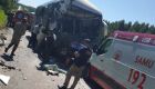 Acidente entre ônibus e carreta deixa 14 feridos na BR-262
