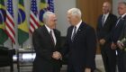 O presidente Michel Temer recebe o vice-presidente dos Estados Unidos, Mike Pence no Palácio do Planalto