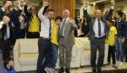 Temer festeja vitória do Brasil com ministros e servidores do Planalto