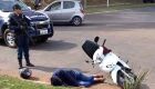 Suposto assaltante de moto é ferido a tiros