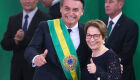 O presidente Jair Bolsonaro e a ministra da Agricultura, Pecuária e Abastecimento, Tereza Cristina em ato de posse