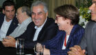 O governador Reinaldo Azambuja e a ministra Tereza Cristina, durante a abertura da Expogrande