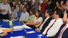 Mesa: governador Reinaldo Azambuja, Eduardo Riedel, Carlos Assis, MArcquinhos Trad, Tatiana Trad, Adriane Lopes, João Rocha, Delegado Wellington