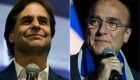 Luis Lacalle Pou (E) e Daniel Mart&iacute;nez (D), candidatos a presidente do Uruguai
