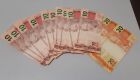 Notas falsas utilizadas por Weliton