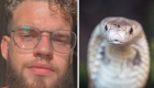 Pedro Henrique Santos Krambeck Lehmkul, de 22 anos, foi picado por uma cobra naja