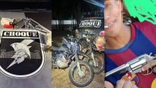 Arma, motos e drogas apreendidas -