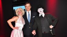 Charlie Chaplin, Cadu Bortolot e Marilyn Monroe 