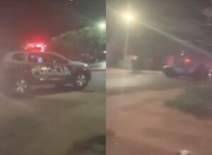 Movimentação policial no local da ocorrência
