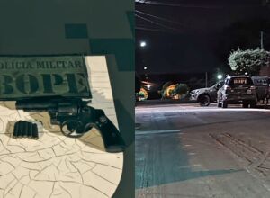 Local onde aconteceu o confronto e a arma usada pelo criminoso