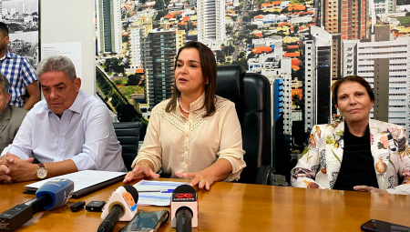 Secretário Marco Aurélio Santullo, prefeita Adriane Lopes e a senadora Tereza Cristina