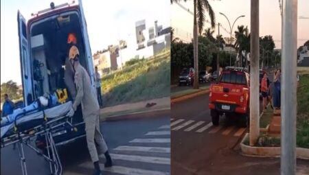 Criança de 12 anos fica entre a vida e a morte ao ser atropelada em Maracaju
