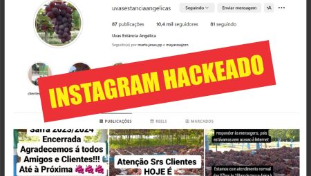 Alerta: Uvas Estância Angélica tem Instagram hackeado por golpistas