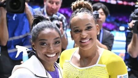 Simone Biles e Rebeca Andrade 