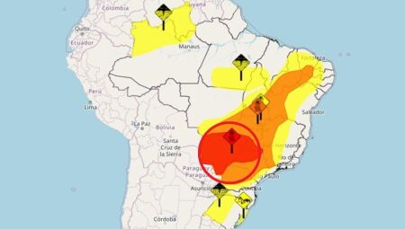 Mato Grosso do Sul aparece coberto pelo alerta vermelho