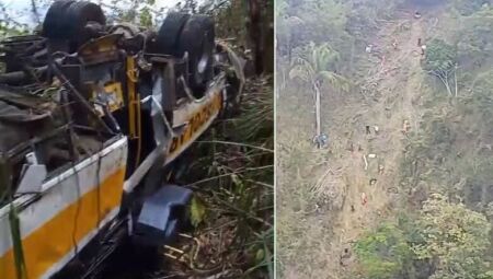 Ônibus capota em ribanceira e deixa 17 mortos em Alagoas