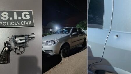 Suspeito foi preso e a arma usada no crime apreendida