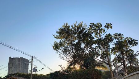 Céu azul novamente para mais um dia de frio em Campo Grande