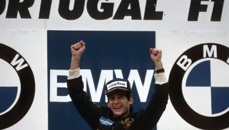 Ayrton Senna venceu sua primeira corrida no GP de Portugal de 1985
